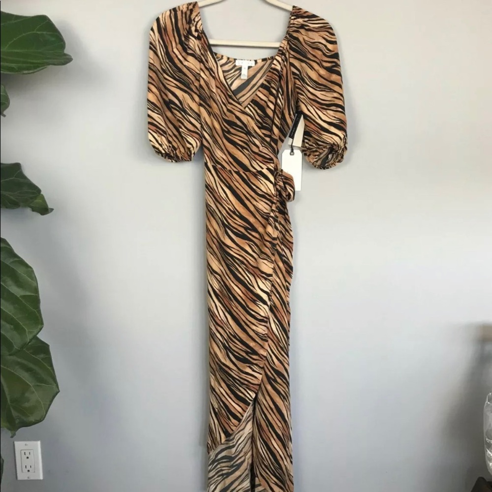 Sexy Spring Tiger Print Wrap Dress